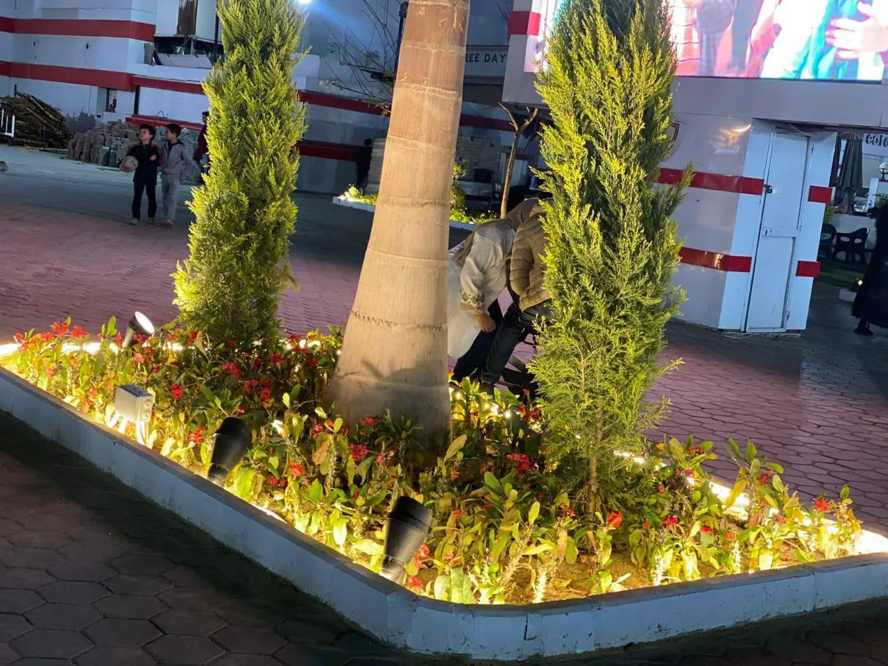 مدخل النادي الرئيسي مساءً